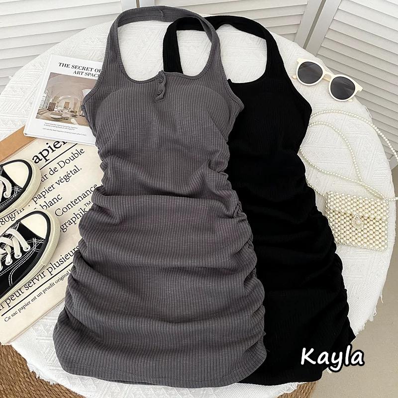 預購🌟免運🌟 繞頸掛脖褶皺無袖背心洋 A1160 #Kayla.girl #少女愷拉-細節圖9