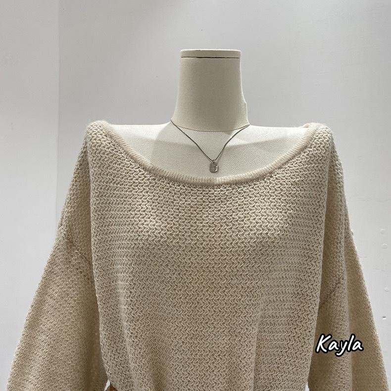 預購🌟免運🌟 寬鬆長版泡泡袖針織毛衣(附腰帶) A1234 #Kayla.girl #少女愷拉-細節圖6