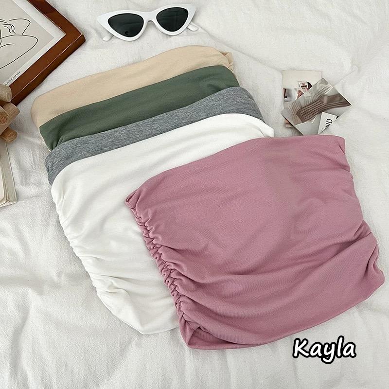 預購🌟免運🌟平口顯瘦褶皺素面短版背心 A1159 #Kayla.girl #少女愷拉-細節圖2