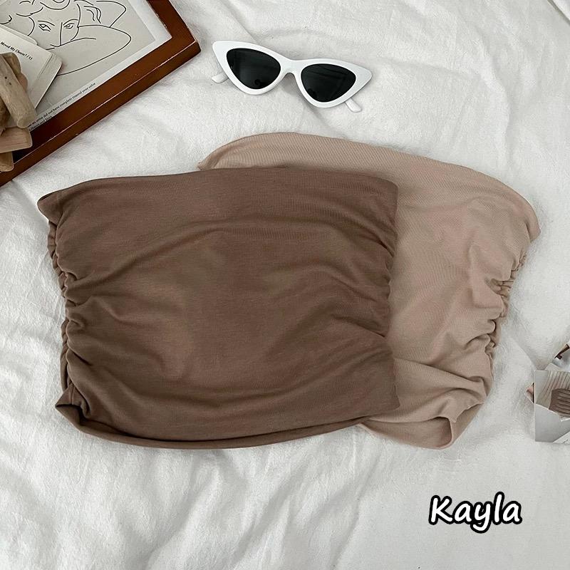 預購🌟免運🌟平口顯瘦褶皺素面短版背心 A1159 #Kayla.girl #少女愷拉-細節圖3