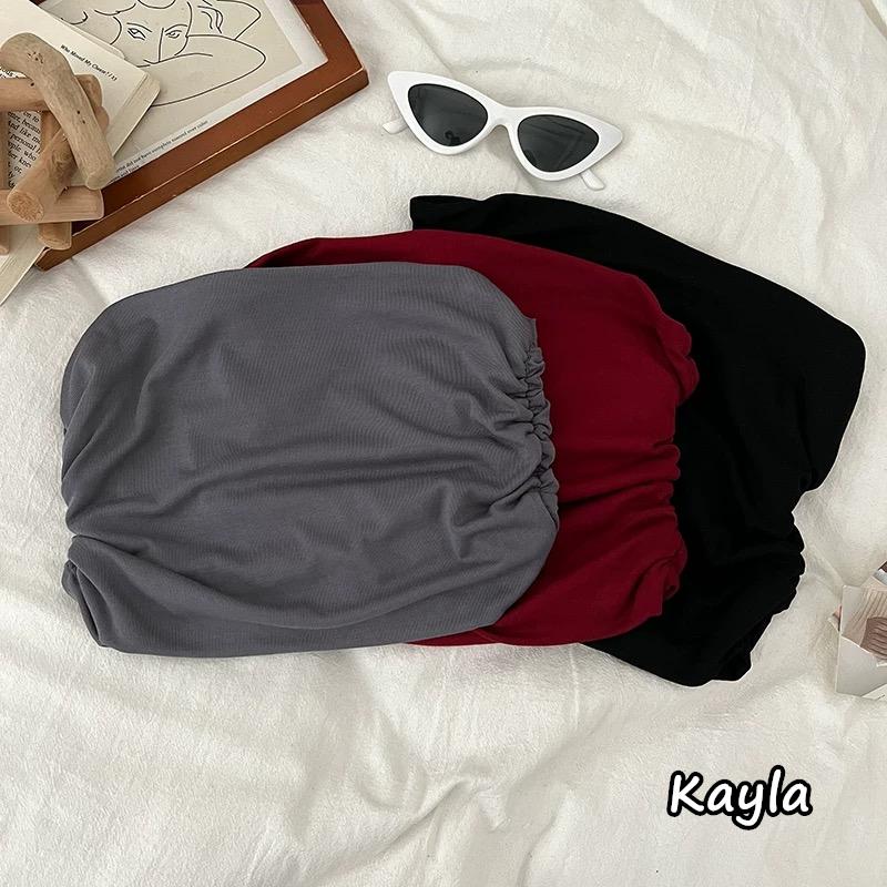 預購🌟免運🌟平口顯瘦褶皺素面短版背心 A1159 #Kayla.girl #少女愷拉-細節圖4