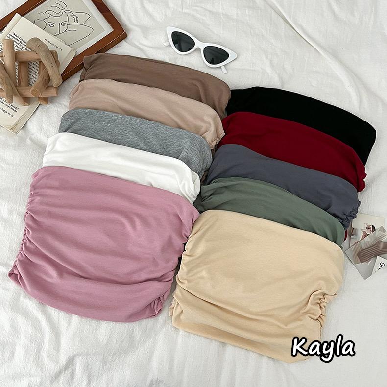 預購🌟免運🌟平口顯瘦褶皺素面短版背心 A1159 #Kayla.girl #少女愷拉-細節圖5