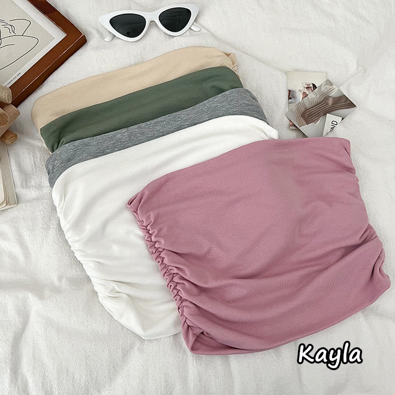預購🌟免運🌟平口顯瘦褶皺素面短版背心 A1159 #Kayla.girl #少女愷拉-細節圖7