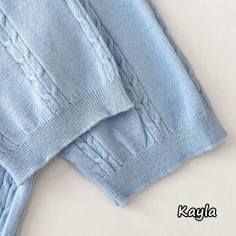 預購🌟免運🌟 翻領刺繡蝴蝶結POLO針織上衣 A1219 #Kayla.girl #少女愷拉-細節圖8