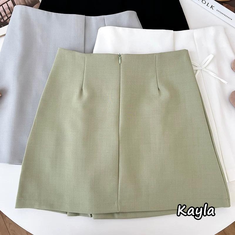 現貨⚡免運⚡絕版下殺🔥 黑XL 西裝打摺片裙蝴蝶結A字褲裙短裙 A1197 #Kayla.girl #少女愷拉-細節圖2