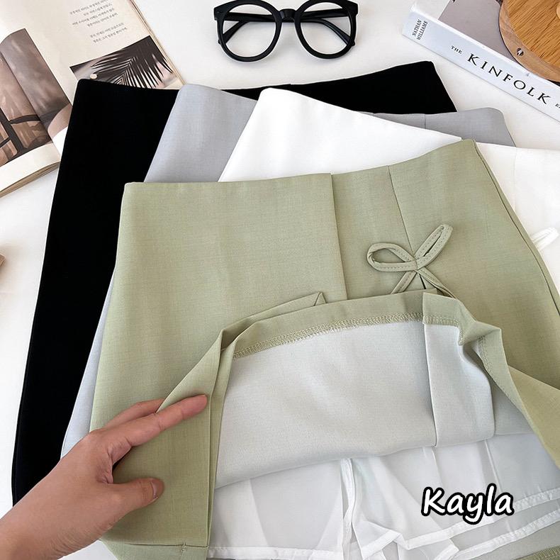 現貨⚡免運⚡絕版下殺🔥 黑XL 西裝打摺片裙蝴蝶結A字褲裙短裙 A1197 #Kayla.girl #少女愷拉-細節圖5