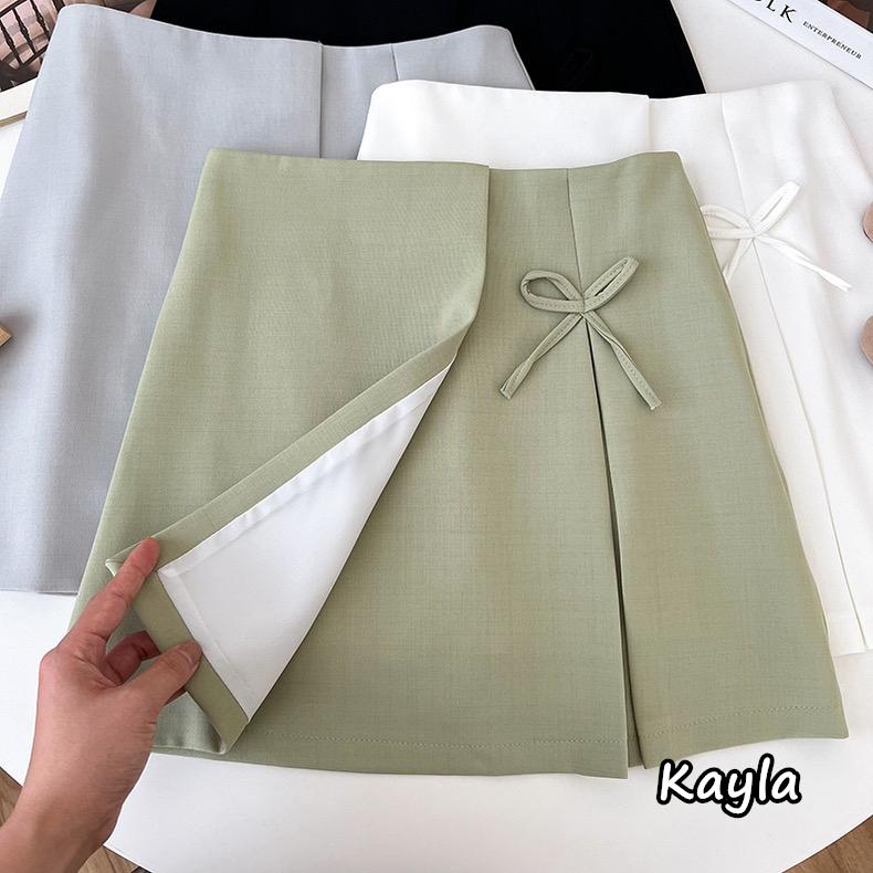 現貨⚡免運⚡絕版下殺🔥 黑XL 西裝打摺片裙蝴蝶結A字褲裙短裙 A1197 #Kayla.girl #少女愷拉-細節圖7