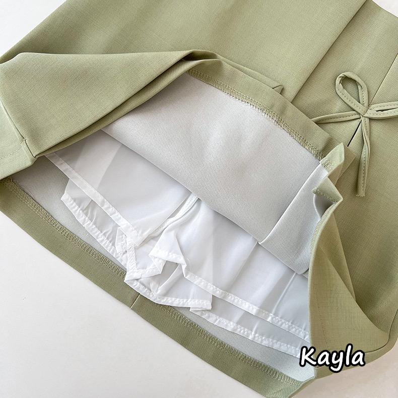 現貨⚡免運⚡絕版下殺🔥 黑XL 西裝打摺片裙蝴蝶結A字褲裙短裙 A1197 #Kayla.girl #少女愷拉-細節圖9