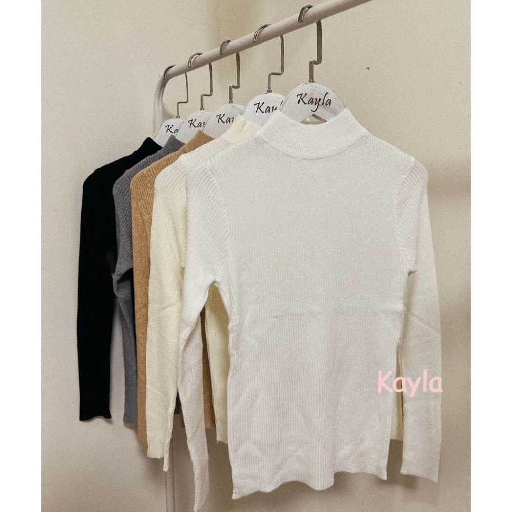 現貨⚡免運⚡速寄🚛 激推! 薄款百搭半高領打底衣針織衣 A1279 #Kayla.girl #少女愷拉-細節圖2