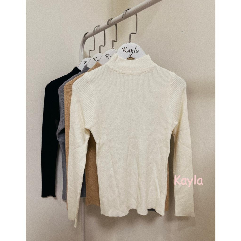 現貨⚡免運⚡速寄🚛 激推! 薄款百搭半高領打底衣針織衣 A1279 #Kayla.girl #少女愷拉-細節圖3