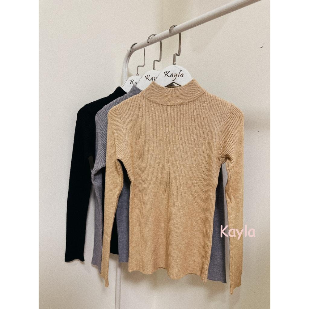 現貨⚡免運⚡速寄🚛 激推! 薄款百搭半高領打底衣針織衣 A1279 #Kayla.girl #少女愷拉-細節圖5