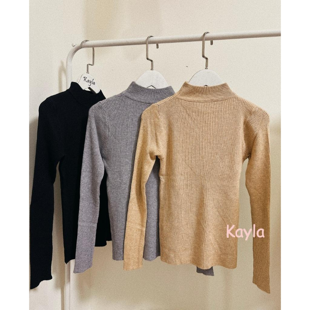現貨⚡免運⚡速寄🚛 激推! 薄款百搭半高領打底衣針織衣 A1279 #Kayla.girl #少女愷拉-細節圖7