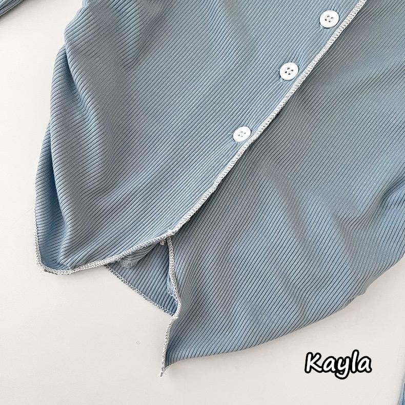 預購🌟免運🌟 撞色滾邊蝴蝶結排釦外套上衣 A1220 #Kayla.girl #少女愷拉-細節圖9