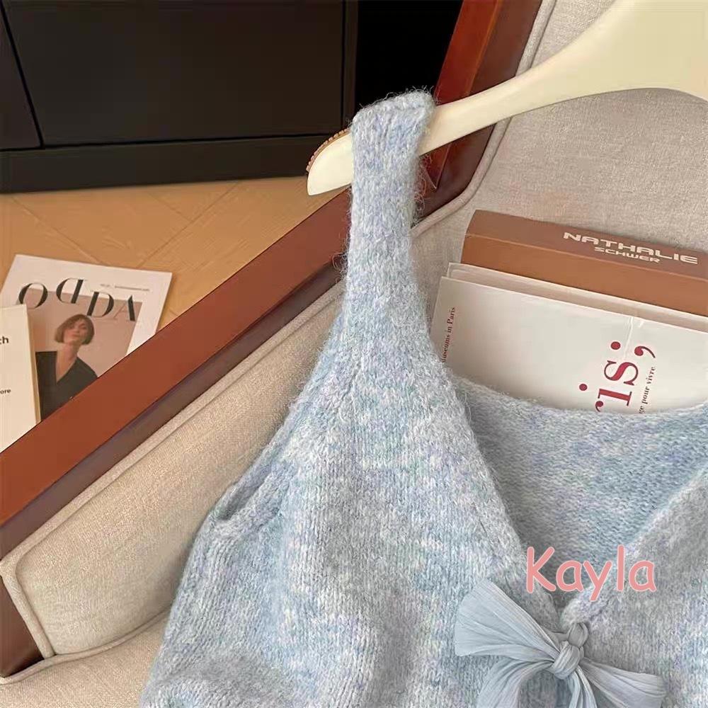 預購🌟免運🌟 氣質正反兩穿蝴蝶結針織背心 A1282 #Kayla.girl #少女愷拉-細節圖6
