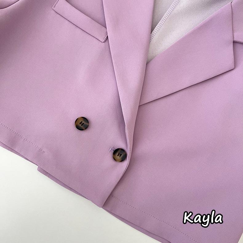 預購🌟免運🌟 西裝短版外套+百摺褲裙2件組套裝 A1188 #Kayla.girl #少女愷拉-細節圖7