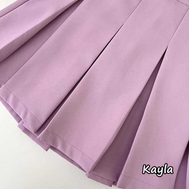 預購🌟免運🌟 西裝短版外套+百摺褲裙2件組套裝 A1188 #Kayla.girl #少女愷拉-細節圖9