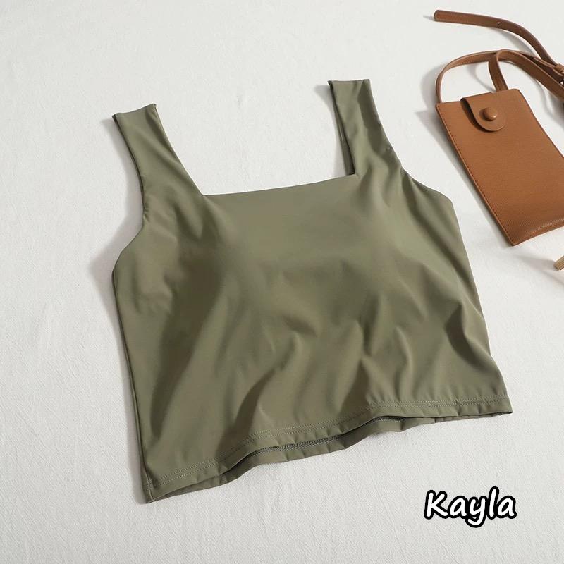 預購🌟免運🌟 冰絲吊帶透氣罩杯方領背心 A1168 #Kayla.girl #少女愷拉-細節圖2