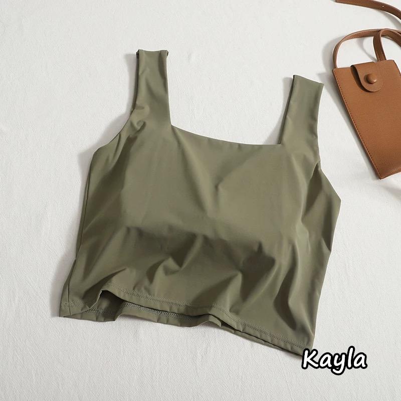 預購🌟免運🌟 冰絲吊帶透氣罩杯方領背心 A1168 #Kayla.girl #少女愷拉-細節圖3