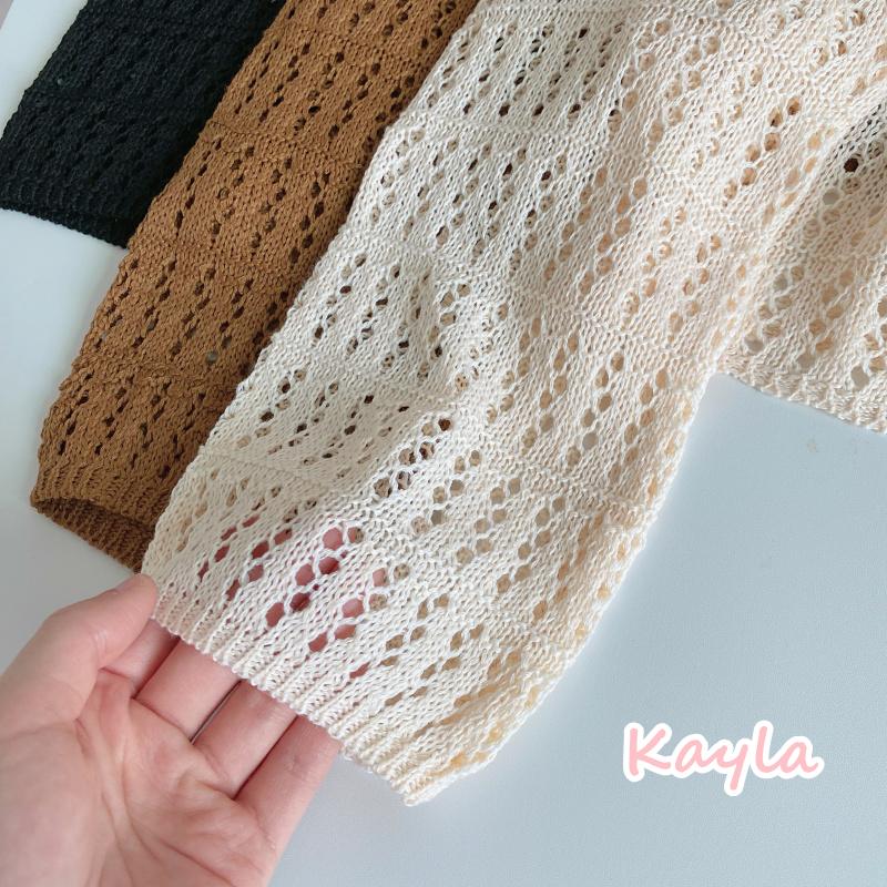 預購🌟免運🌟薄款慵懶鏤空洞洞針織上衣 A1051 #Kayla.girl #少女愷拉-細節圖5
