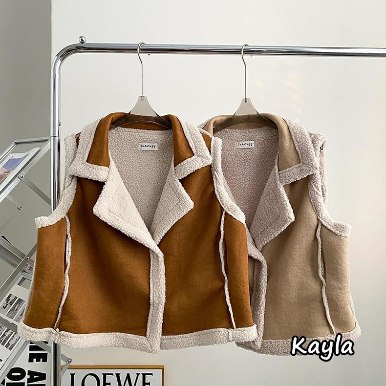 現貨⚡免運⚡絕版下殺 🔥 翻領羊羔毛皮草夾克外套 A0888 #Kayla.girl #少女愷拉-細節圖2