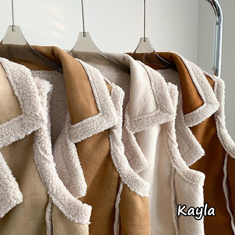 現貨⚡免運⚡絕版下殺 🔥 翻領羊羔毛皮草夾克外套 A0888 #Kayla.girl #少女愷拉-細節圖6