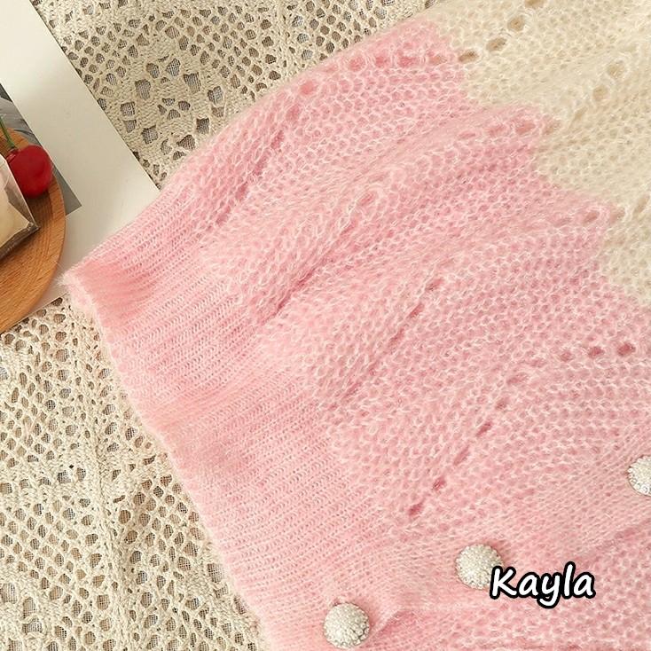預購🌟免運🌟 甜美彩色條紋針排釦織外套 A1113 #Kayla.girl #少女愷拉-細節圖5