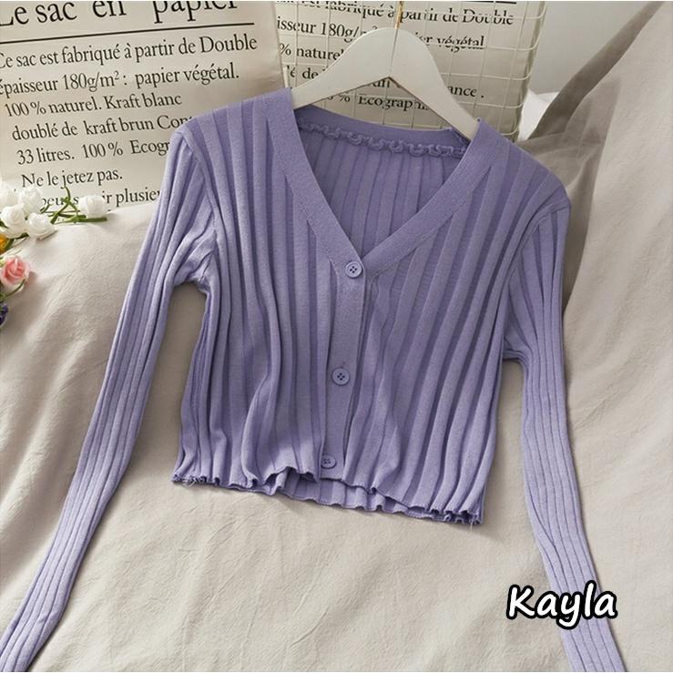 現貨+預購🌟免運🌟 坑條短版長袖針織外套 A0866 #Kayla.girl #少女愷拉-細節圖3