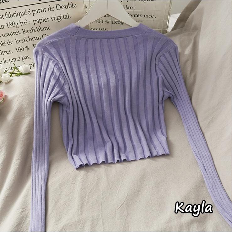 現貨+預購🌟免運🌟 坑條短版長袖針織外套 A0866 #Kayla.girl #少女愷拉-細節圖4