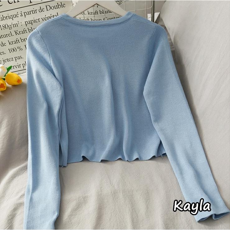 預購🌟免運🌟 修身短版長袖針織外套 A0865 #Kayla.girl #少女愷拉 #實穿-細節圖4