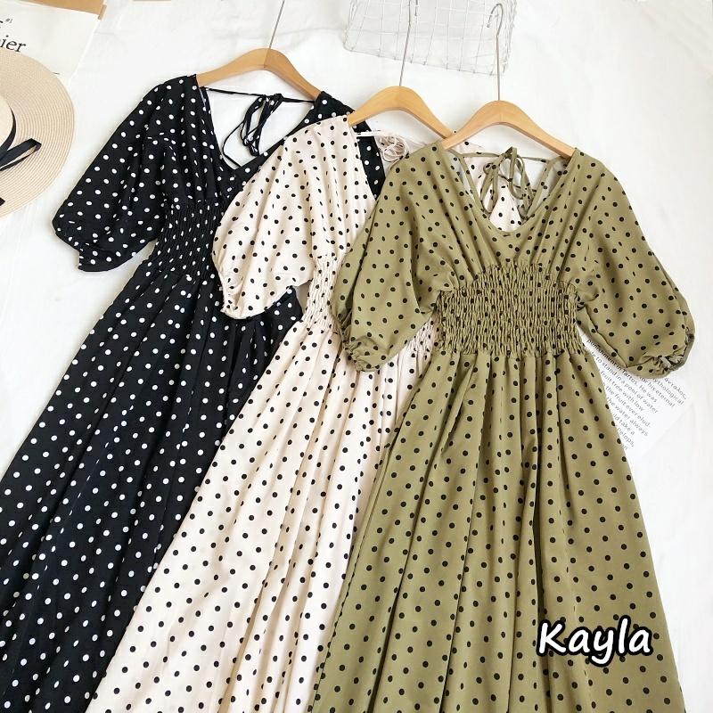 現貨+預購🌟免運🌟領美背綁帶點點連身長褲 A0859 #Kayla.girl #少女愷拉-細節圖2