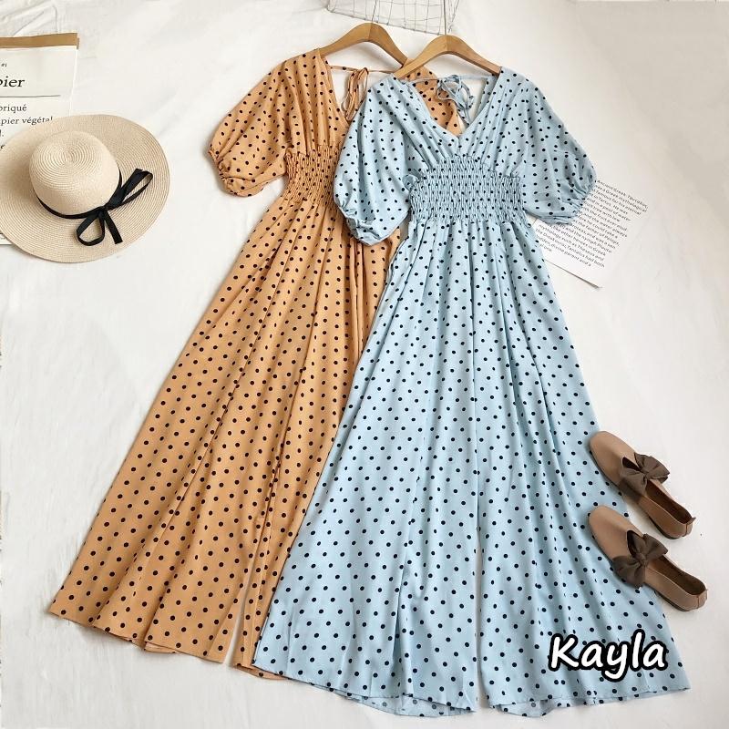 現貨+預購🌟免運🌟領美背綁帶點點連身長褲 A0859 #Kayla.girl #少女愷拉-細節圖7