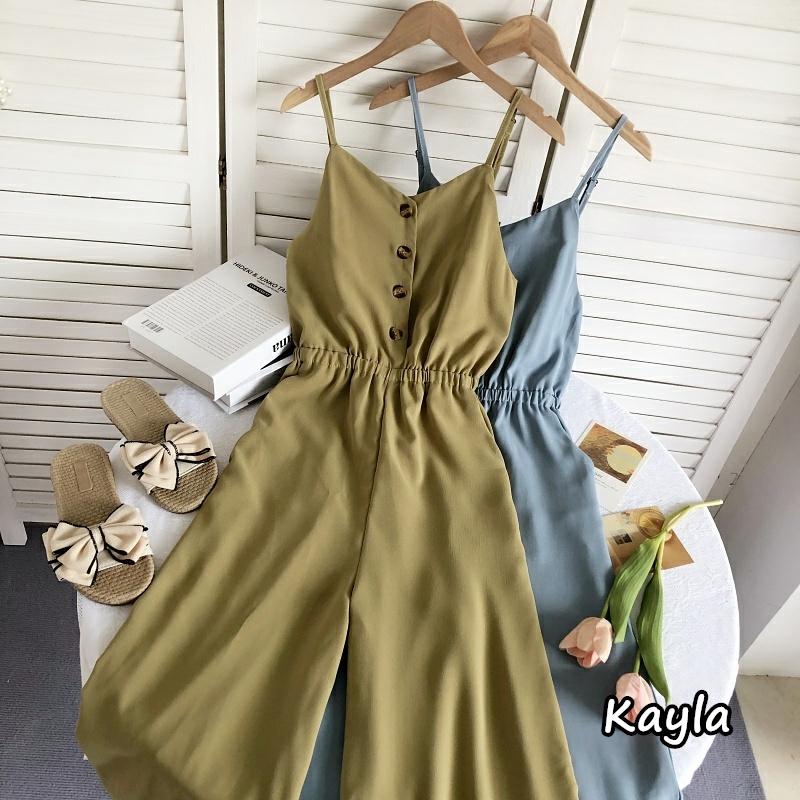預購🌟免運🌟高腰排釦吊帶連身長褲 A0778 #Kayla.girl #少女愷拉 #實穿-細節圖4