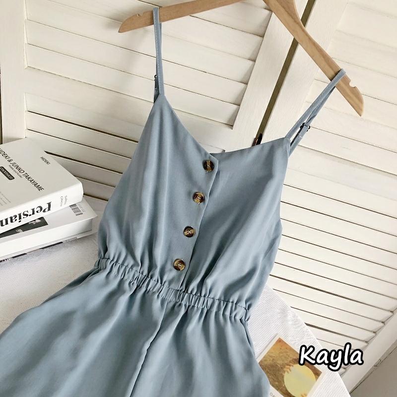 預購🌟免運🌟高腰排釦吊帶連身長褲 A0778 #Kayla.girl #少女愷拉 #實穿-細節圖5