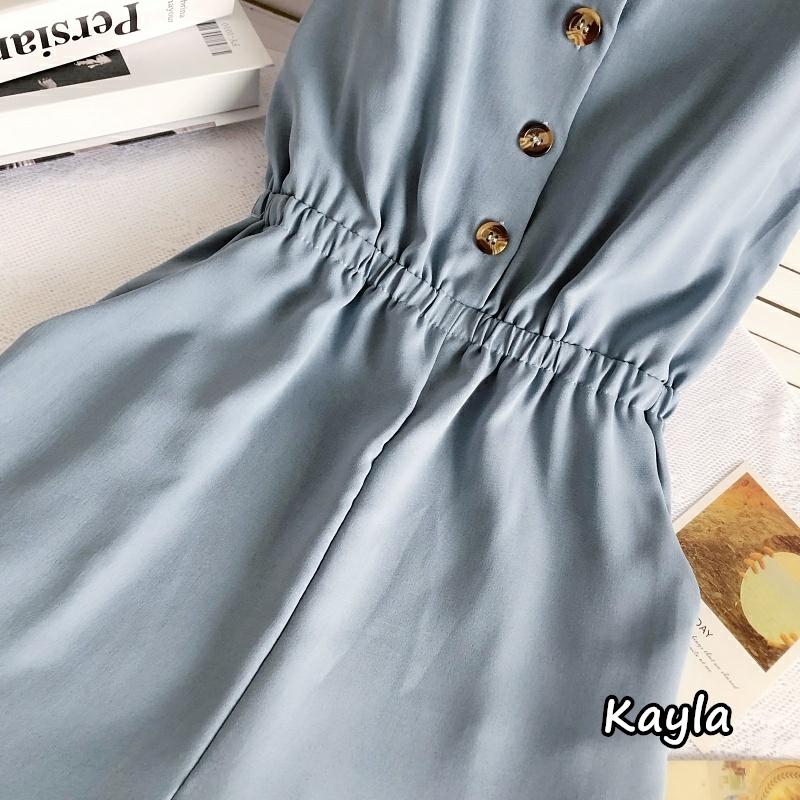 預購🌟免運🌟高腰排釦吊帶連身長褲 A0778 #Kayla.girl #少女愷拉 #實穿-細節圖6