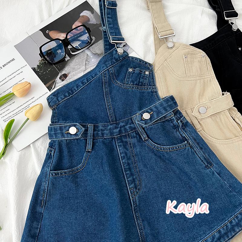 現貨+預購🌟免運🌟 個性顯瘦單肩吊帶牛仔短褲 A1007 #Kayla.girl #少女愷拉-細節圖3