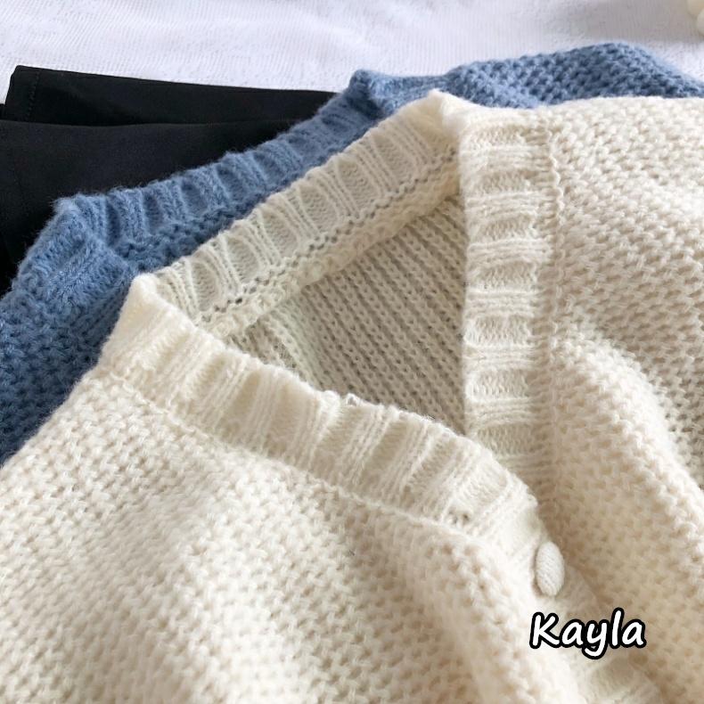 預購🌟免運🌟 慵懶風長袖針織開衫毛衣外套 A0878 #Kayla.girl #少女愷拉 #實穿-細節圖4