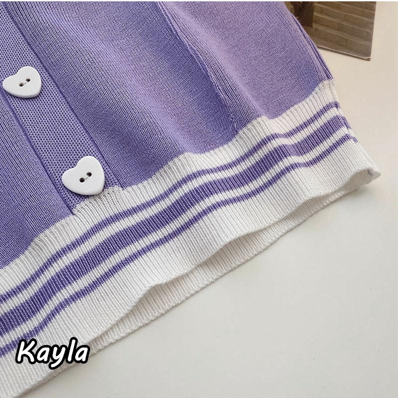 預購🌟免運🌟 撞色愛心鈕釦針織吊帶背心 A0703 #Kayla.girl #少女愷拉-細節圖9