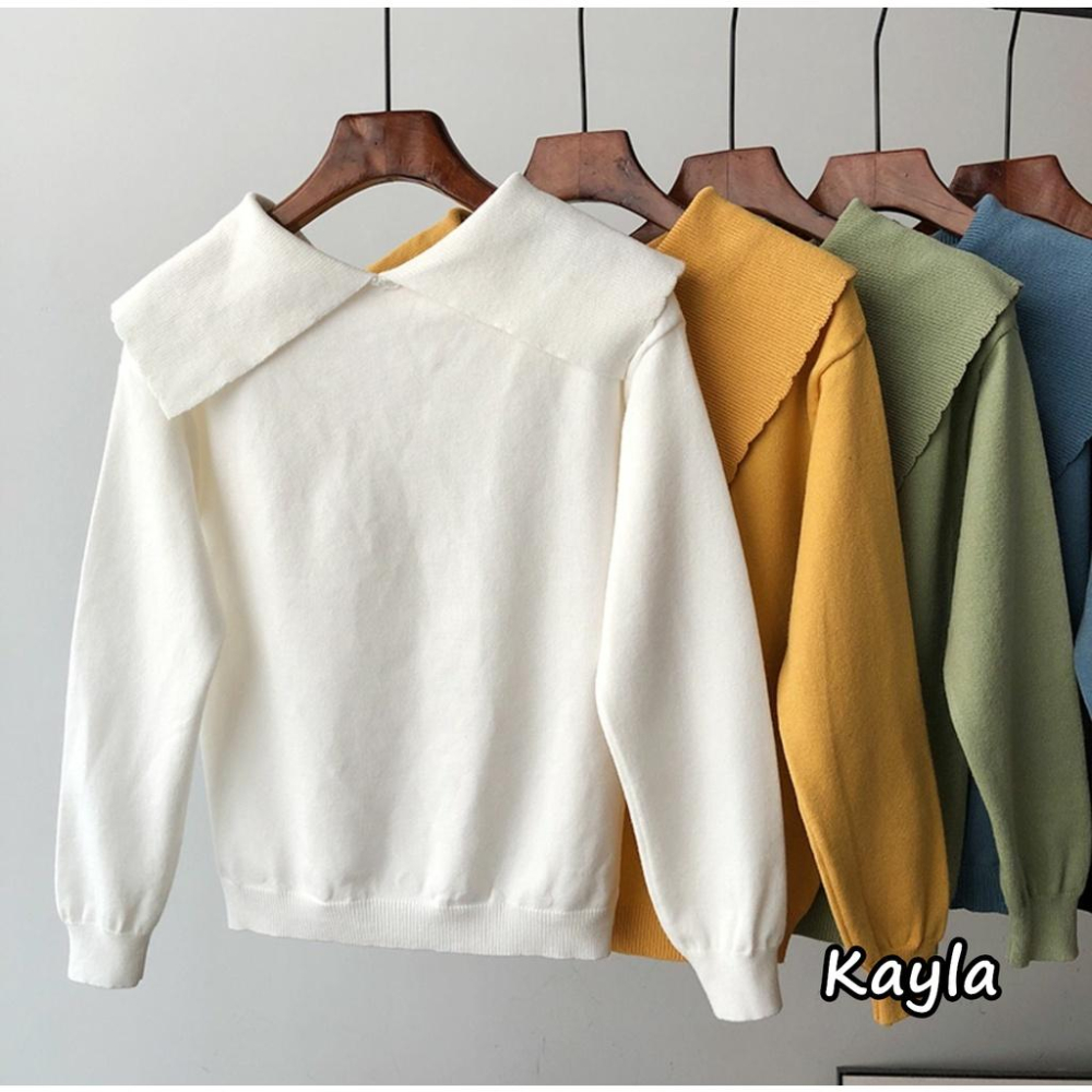 現貨⚡免運⚡絕版下殺🔥 蝴蝶結領片套頭針織上衣 A0886 #Kayla.girl #少女愷拉-細節圖3