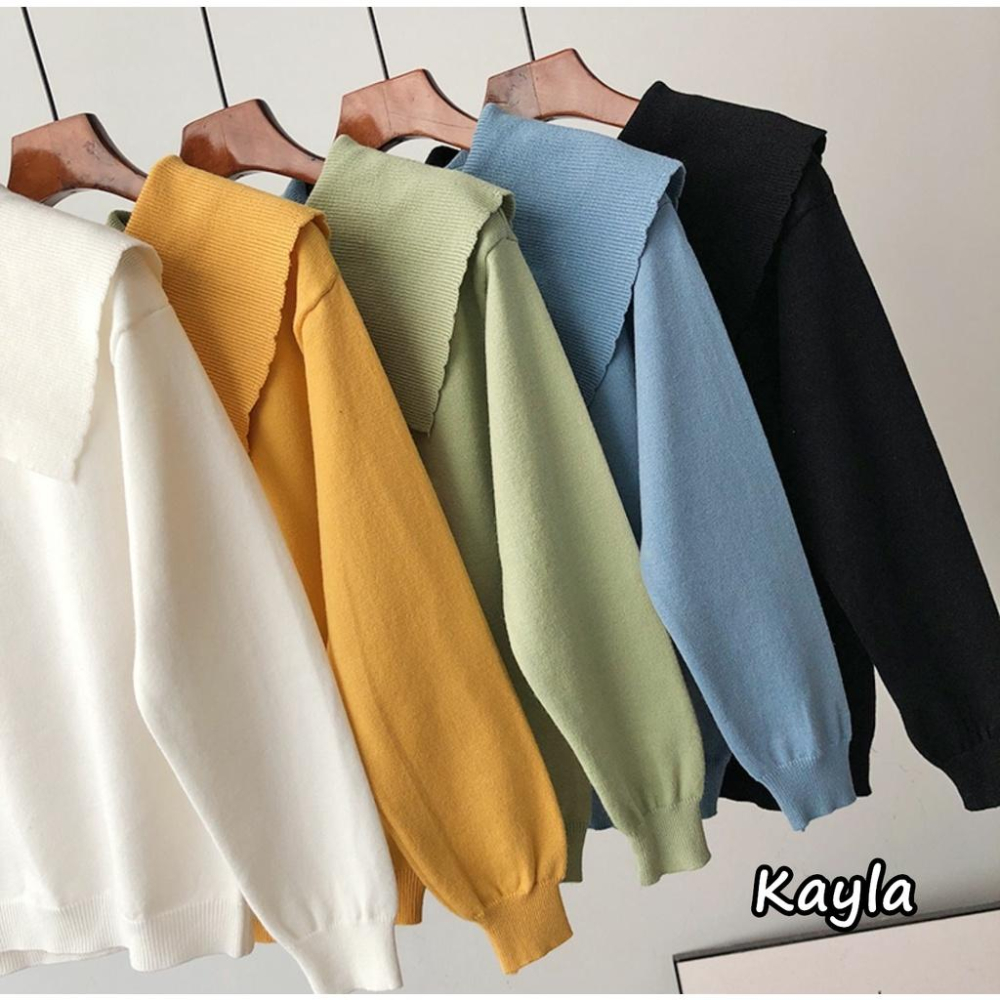 現貨⚡免運⚡絕版下殺🔥 蝴蝶結領片套頭針織上衣 A0886 #Kayla.girl #少女愷拉-細節圖7