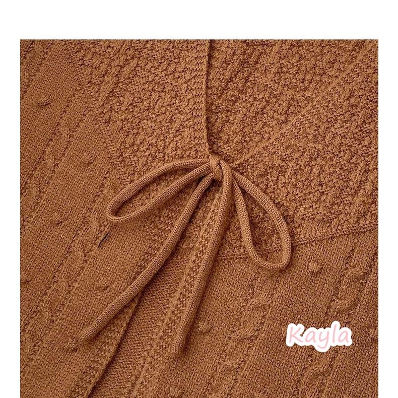 現貨⚡免運⚡速寄🚛 復古V領麻花針織罩衫背心 A0923 #Kayla.girl #少女愷拉-細節圖7