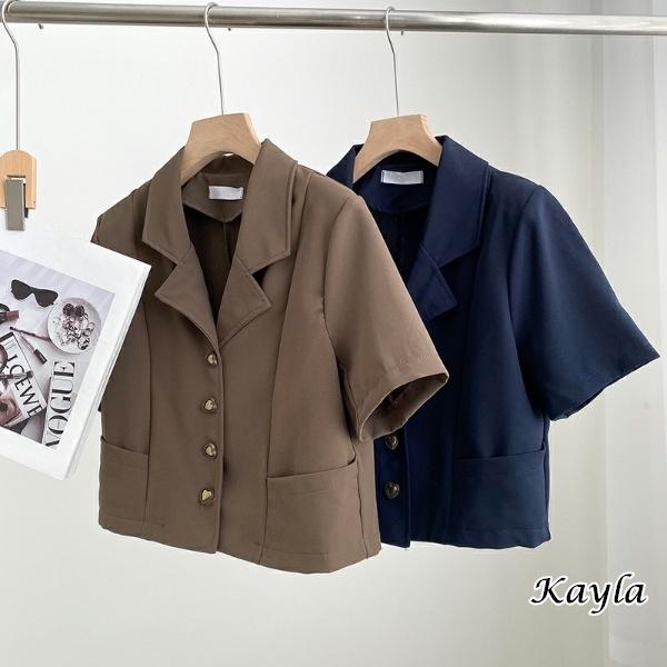 預購🌟免運🌟 復古摩登愛心鈕釦西裝外套 A0582 #Kayla.girl #少女愷拉 #實穿-細節圖2