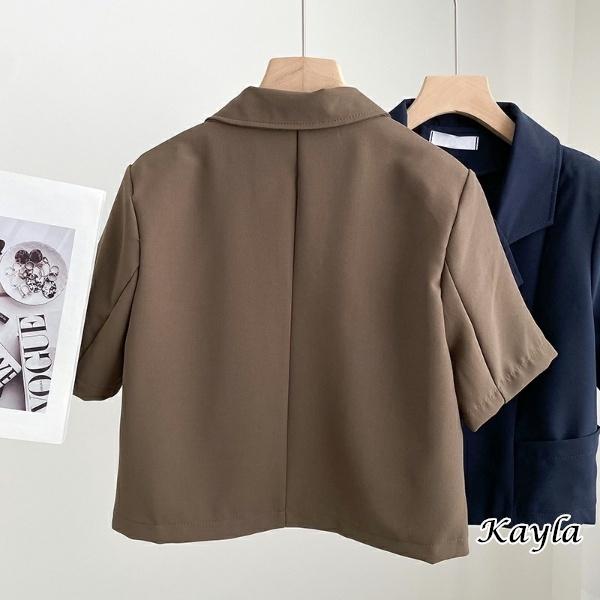 預購🌟免運🌟 復古摩登愛心鈕釦西裝外套 A0582 #Kayla.girl #少女愷拉 #實穿-細節圖3