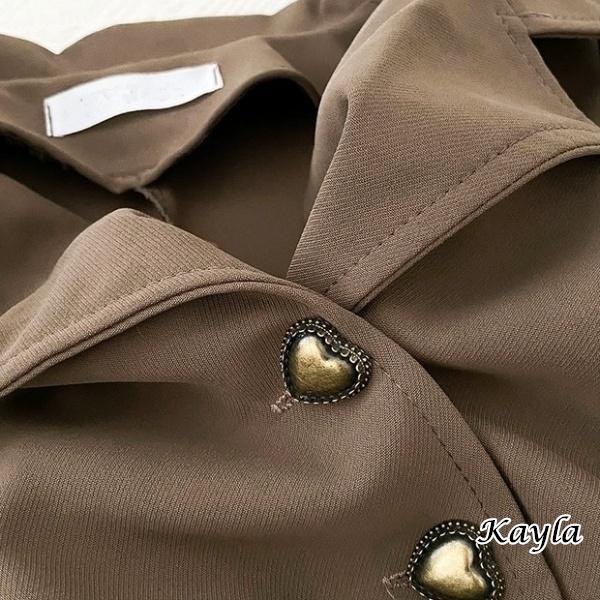 預購🌟免運🌟 復古摩登愛心鈕釦西裝外套 A0582 #Kayla.girl #少女愷拉 #實穿-細節圖5