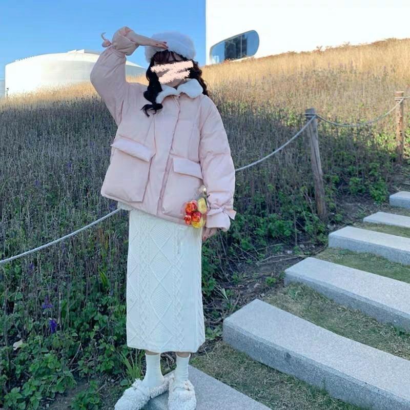 現貨⚡免運⚡絕版下殺🔥 柔軟毛毛翻領羽絨外套 A0462 #Kayla.girl #少女愷拉-細節圖2