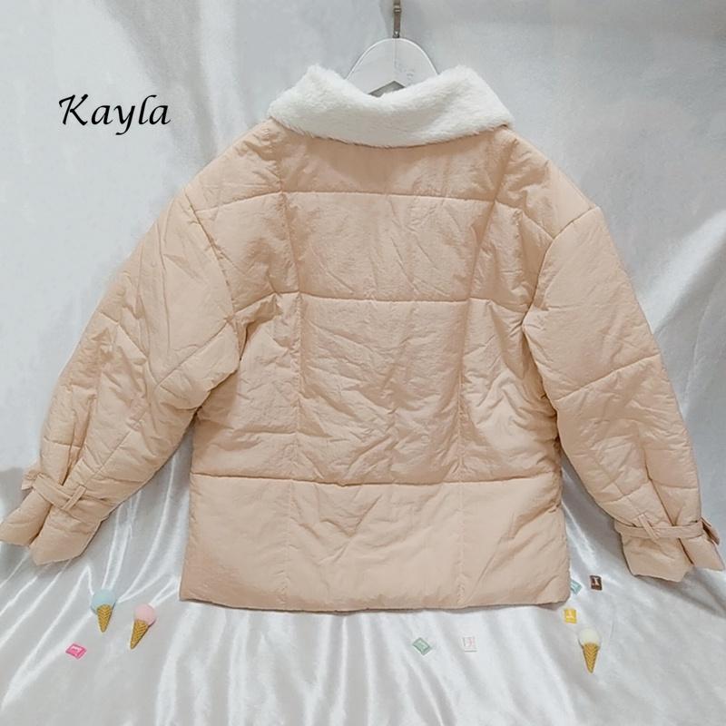現貨⚡免運⚡絕版下殺🔥 柔軟毛毛翻領羽絨外套 A0462 #Kayla.girl #少女愷拉-細節圖8