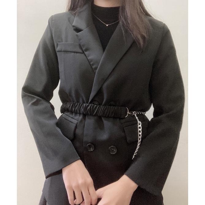 現貨⚡免運⚡絕版下殺🔥 V領雙排釦西裝外套洋(附造型腰鍊) A0444 #Kayla.girl #少女愷拉 #實穿-細節圖9