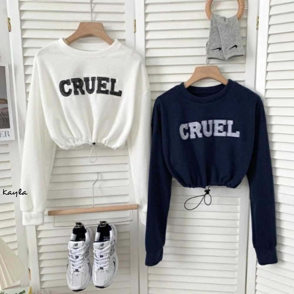 現貨⚡免運⚡絕版下殺🔥 韓版刺繡字母束腰衛衣+休閒短褲2件組 A0253 #Kayla.girl #少女愷拉-細節圖2