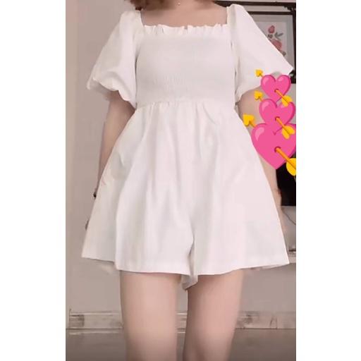 預購🌟免運🌟 一字領泡泡袖連身短褲 A0122 #Kayla.girl #少女愷拉-細節圖3