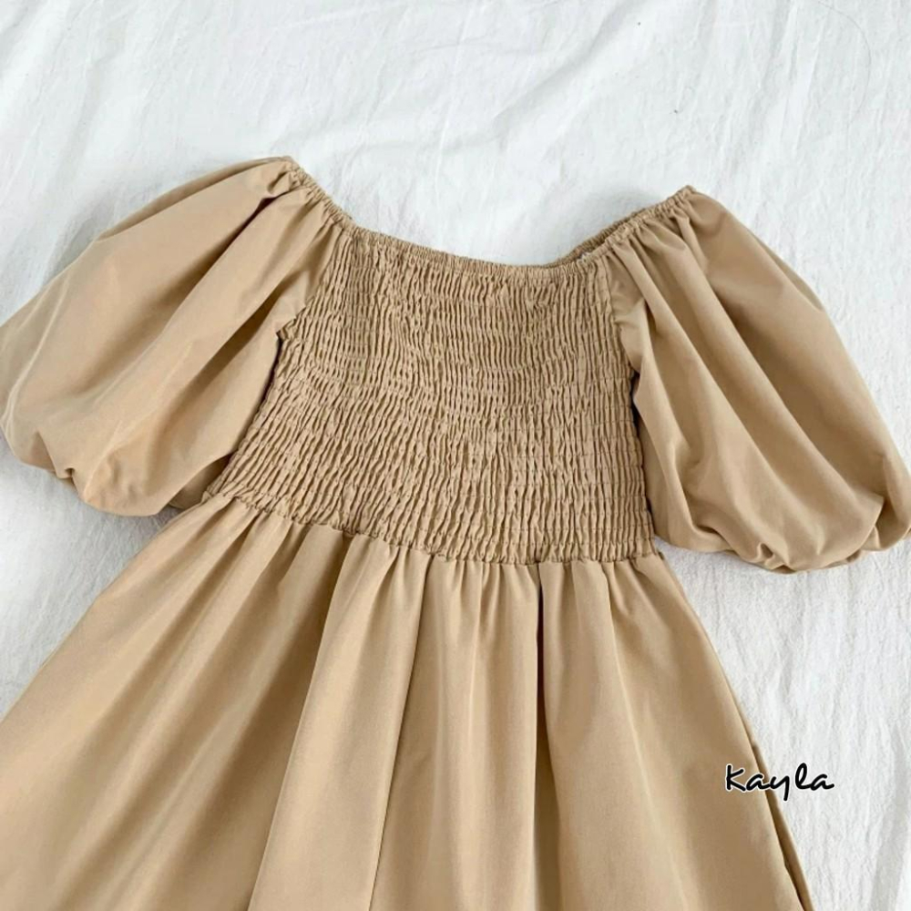 預購🌟免運🌟 一字領泡泡袖連身短褲 A0122 #Kayla.girl #少女愷拉-細節圖6