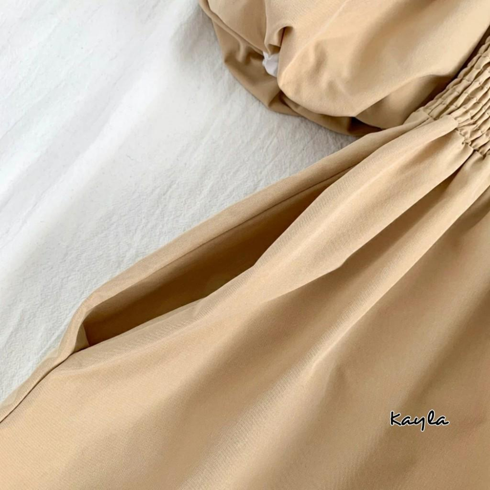 預購🌟免運🌟 一字領泡泡袖連身短褲 A0122 #Kayla.girl #少女愷拉-細節圖8